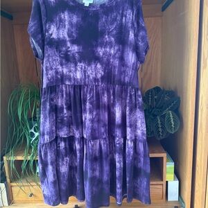 LuLaRoe Purple Tie-Dye Casual Dress